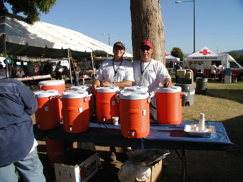 COLD WATER PROVIDED 24-7 FOR HOMELESS & RED CROSS COFFEE IN BACKGROUND.JPG